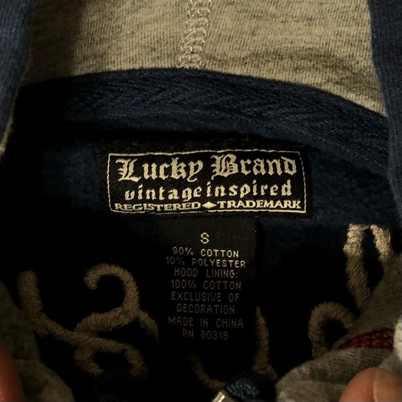 Lucky Brand Hoodie NWOT Jacket Embroidered Yokosuka Sweatshirt Size Small - Picture 9 of 12
